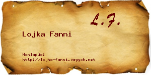 Lojka Fanni névjegykártya